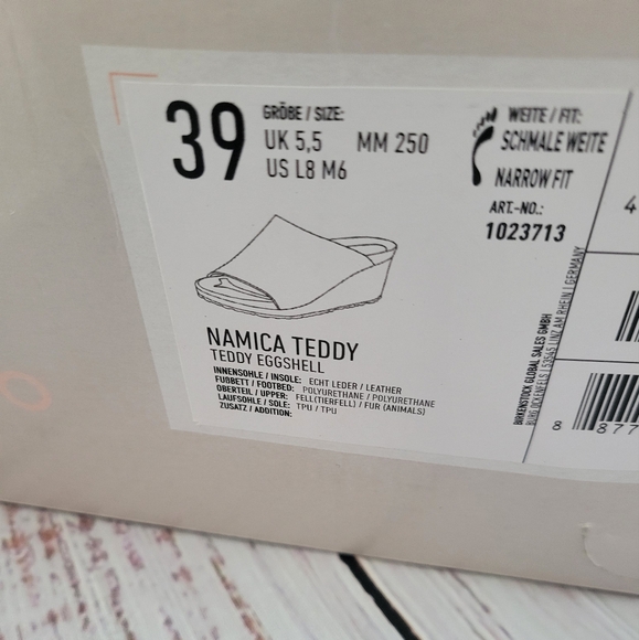 Papillio by Birkenstock Namica Teddy Eggshell Shearling Mules Slides NEW - Picture 14 of 14